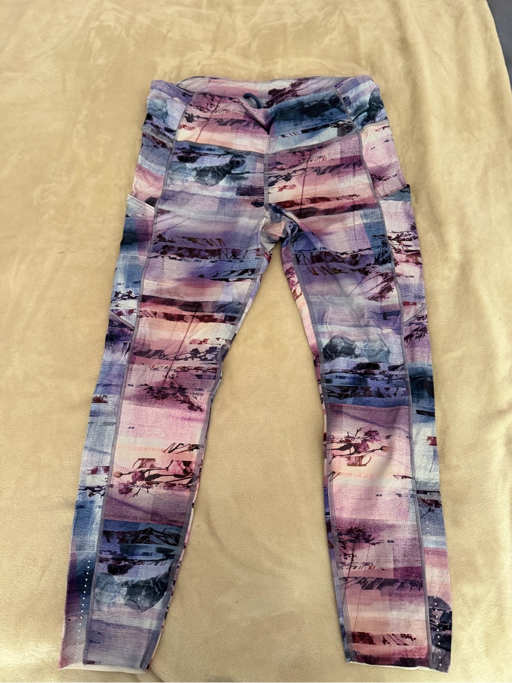 lululemon athletica Pink and Blue Patterned Women's Leggings